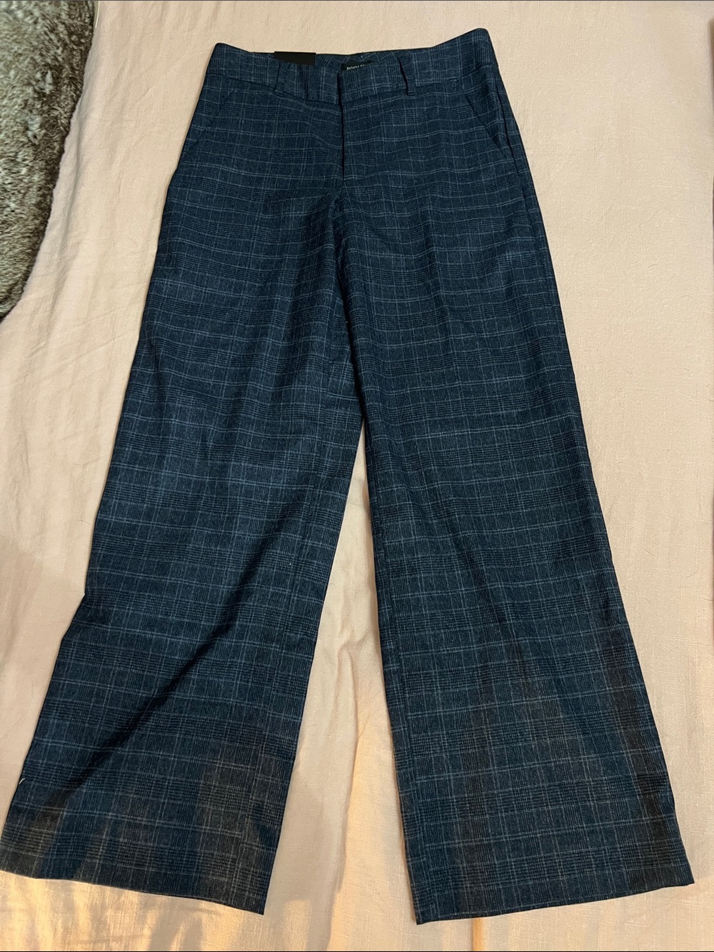 Banana Republic Dark Blue Plaid Dress Pants